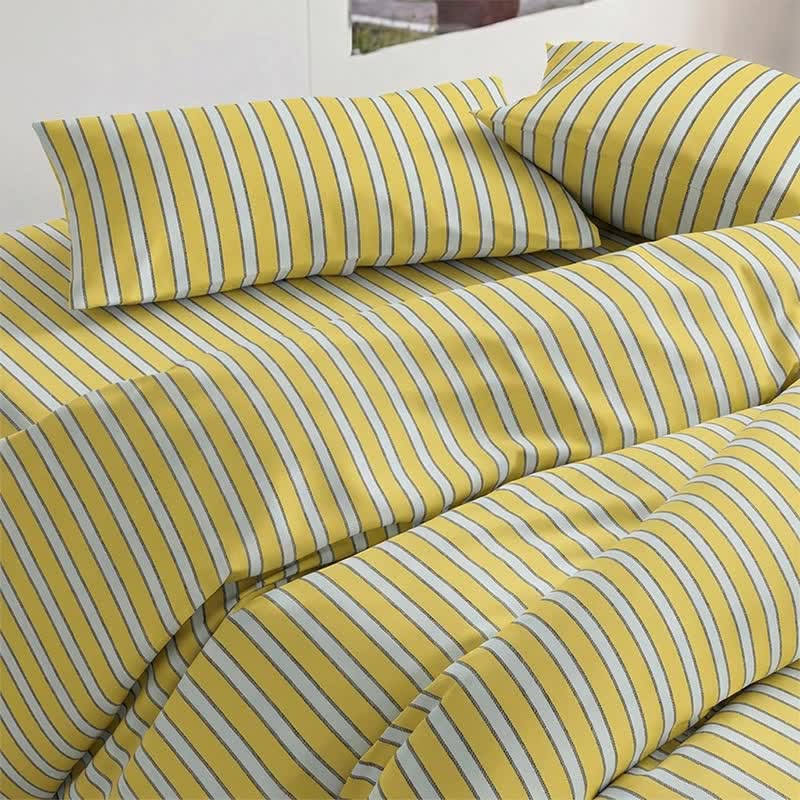 Set di biancheria da letto moderno a righe bicolore - image 4