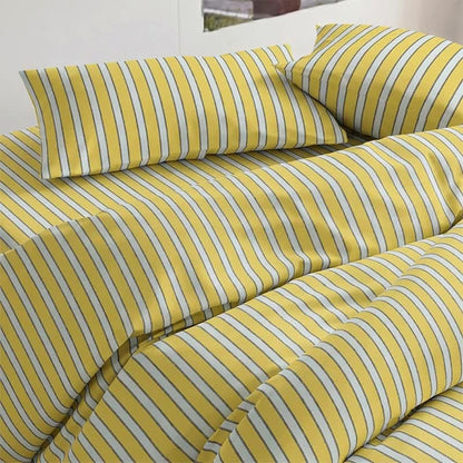 Set di biancheria da letto moderno a righe bicolore - image 4