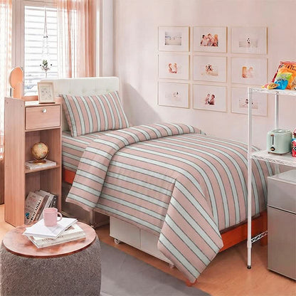 Set di biancheria da letto moderno a righe bicolore - image 9
