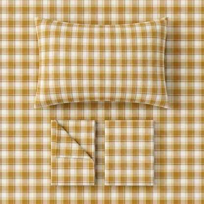 Set di biancheria da letto matrimoniale extra-large a Singolo XL senape per dormitorio - image 2