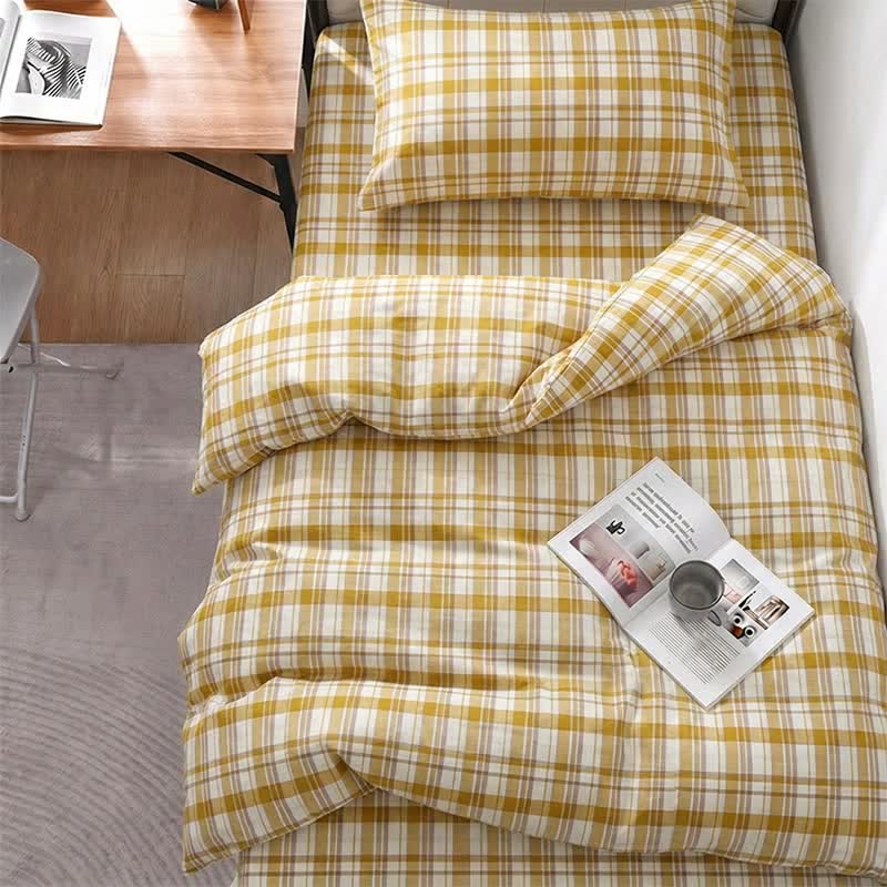 Set di biancheria da letto matrimoniale extra-large a Singolo XL senape per dormitorio - image 1