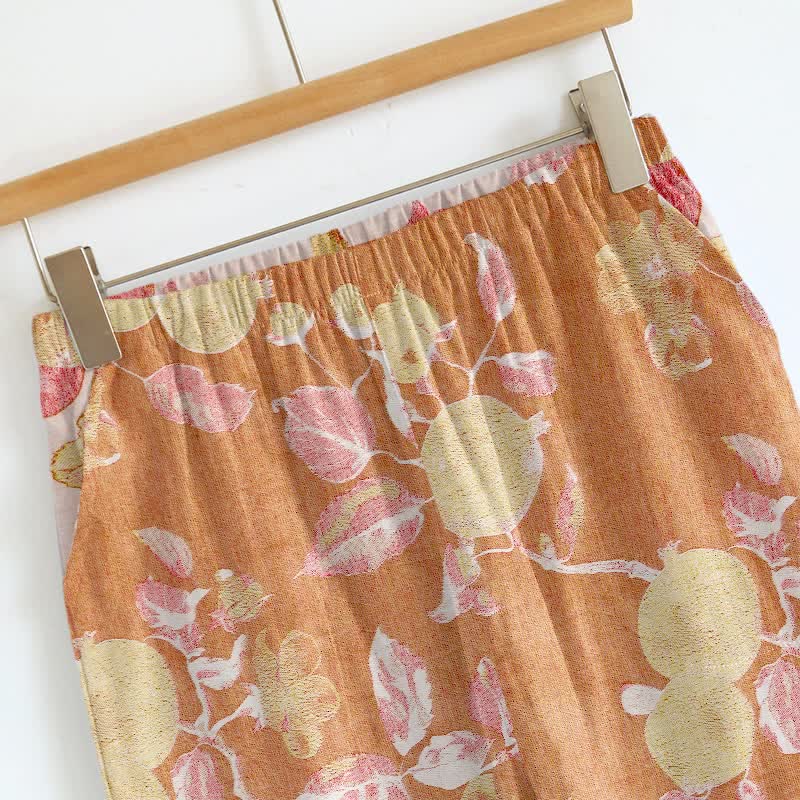 Completo da casa con spalline sottili e stampa floreale rosa cipria - image 6