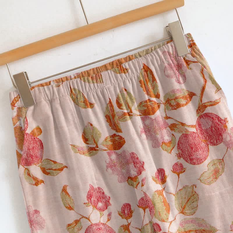 Completo da casa con spalline sottili e stampa floreale rosa cipria - image 2
