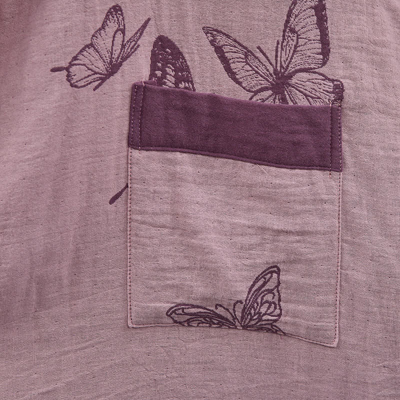 Kimono in doppia garza di cotone con motivo a farfalla - image 12