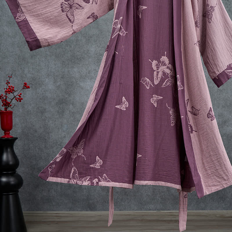 Kimono in doppia garza di cotone con motivo a farfalla - image 11