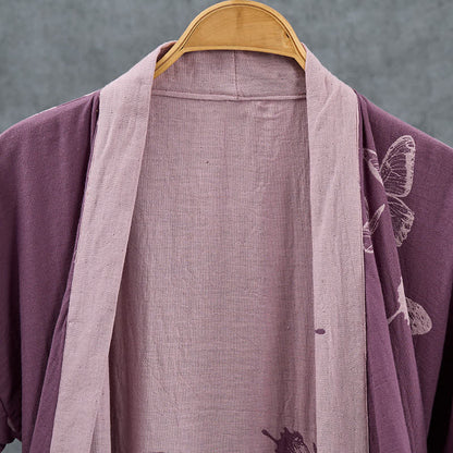 Kimono in doppia garza di cotone con motivo a farfalla - image 3