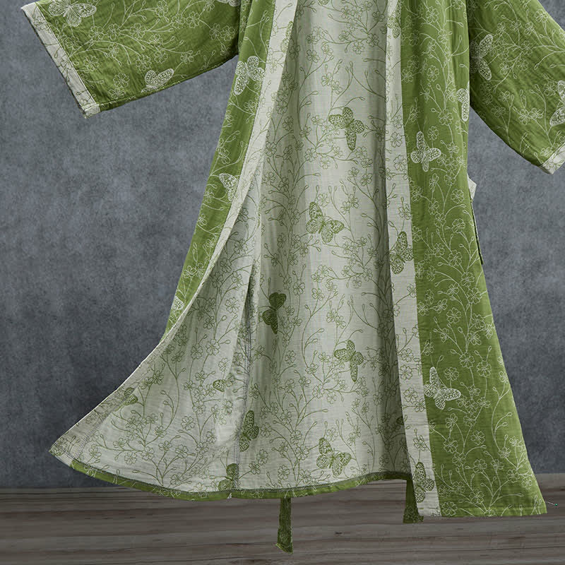 Kimono accappatoio Olive Botanical Butterfly - image 4