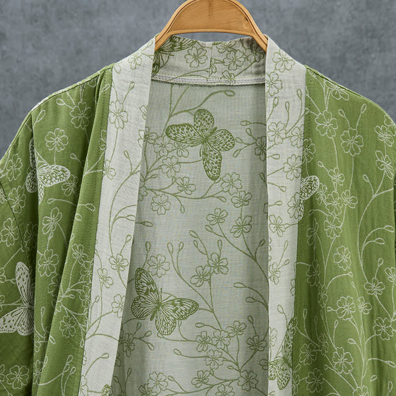 Kimono accappatoio Olive Botanical Butterfly - image 4