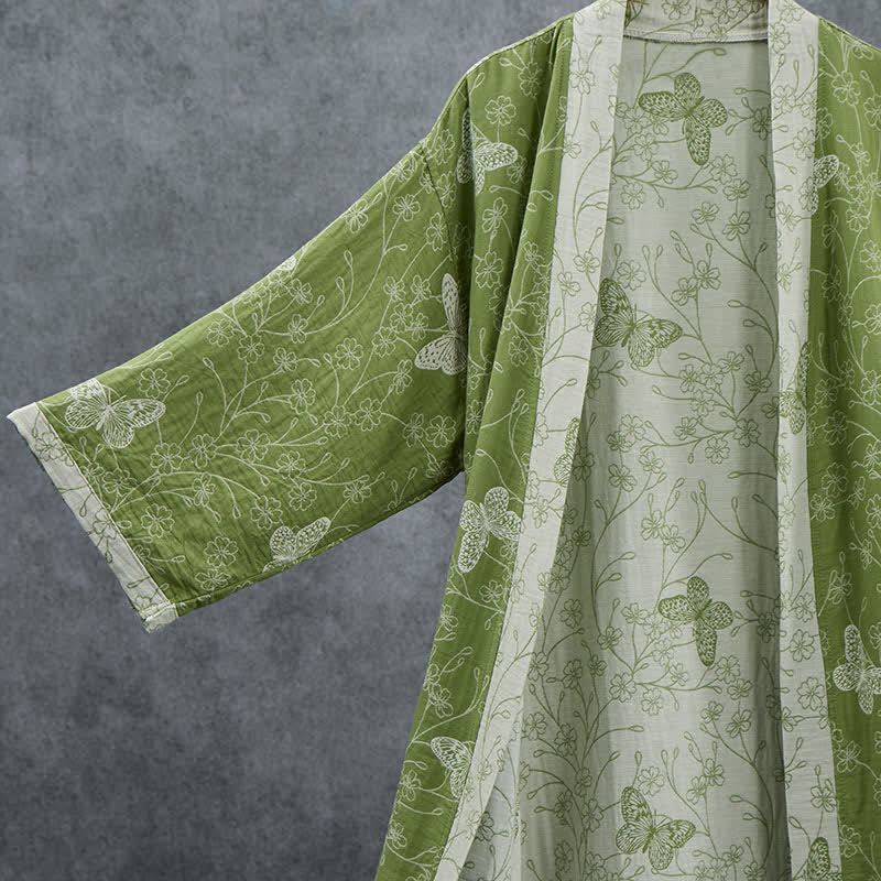 Kimono accappatoio Olive Botanical Butterfly - image 2