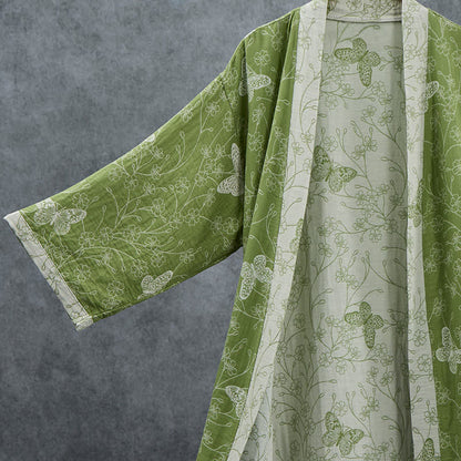 Kimono accappatoio Olive Botanical Butterfly - image 2