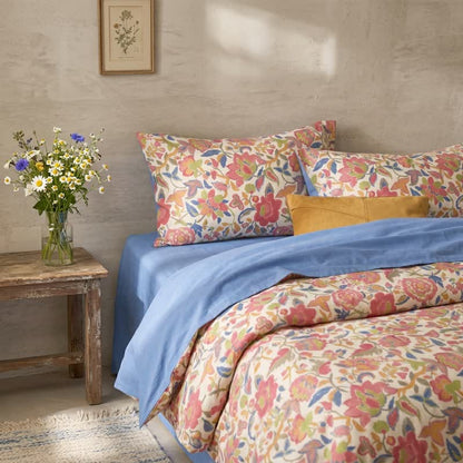 Set di biancheria da letto in cotone a doppia garza con stampa floreale in stile cottage. - image 2