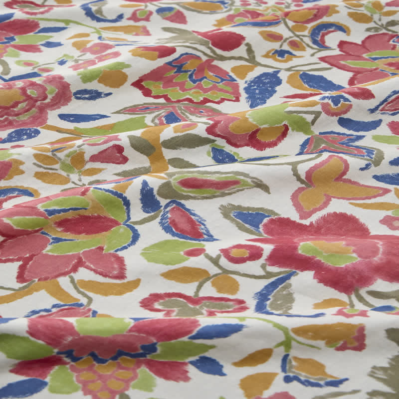 Set di biancheria da letto in cotone a doppia garza con stampa floreale in stile cottage. - image 5