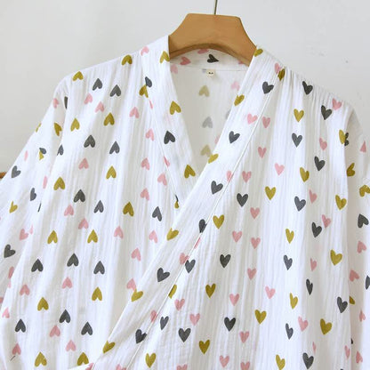 Kimono da notte in mussola di cotone a doppio strato - image 2