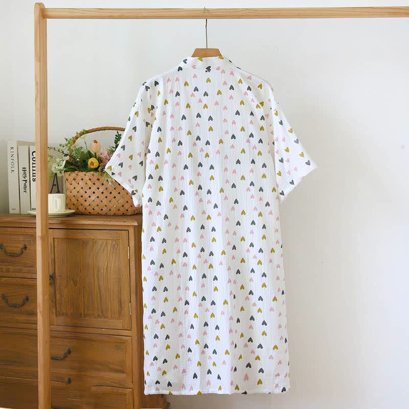 Kimono da notte in mussola di cotone a doppio strato - image 1
