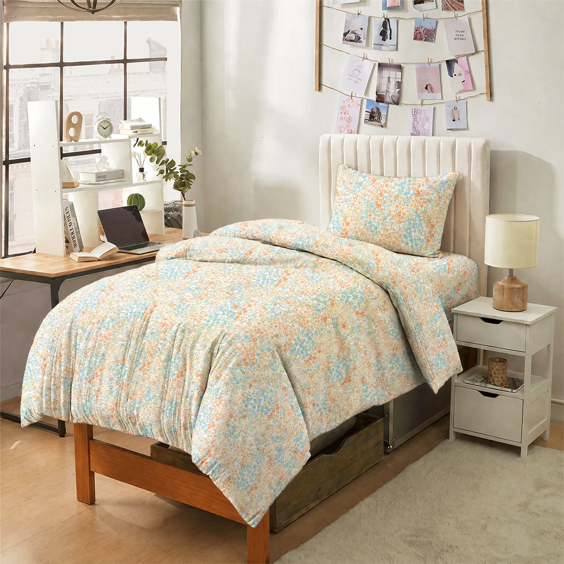 Set di biancheria da letto Singolo - XL con stampa floreale a piccoli motivi - image 1