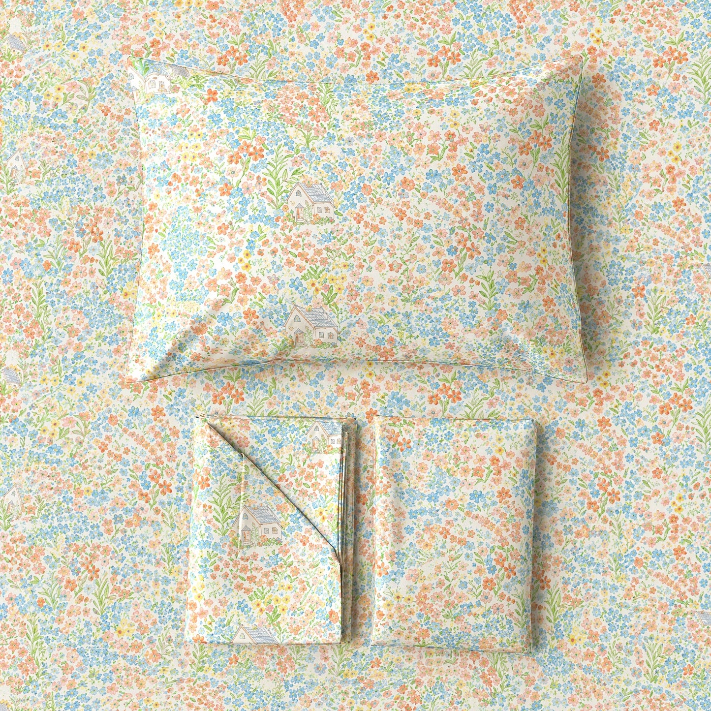Set di biancheria da letto Singolo - XL con stampa floreale a piccoli motivi - image 4