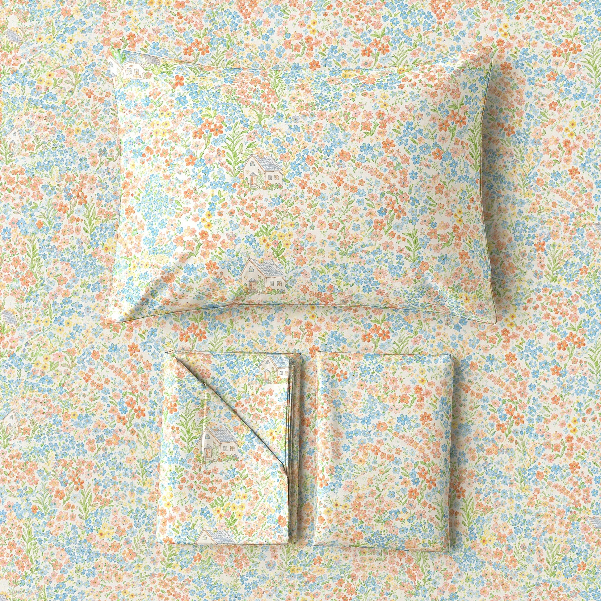 Set di biancheria da letto Singolo - XL con stampa floreale a piccoli motivi - image 4