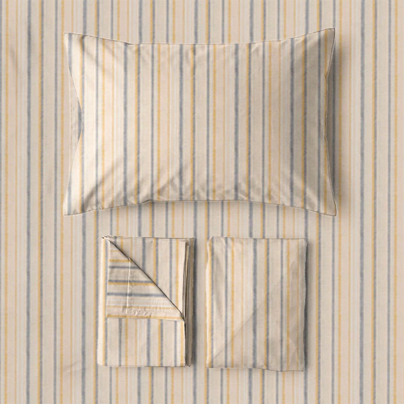 Set di biancheria da letto Singolo extra- XL a righe neutre per dormitorio - image 5