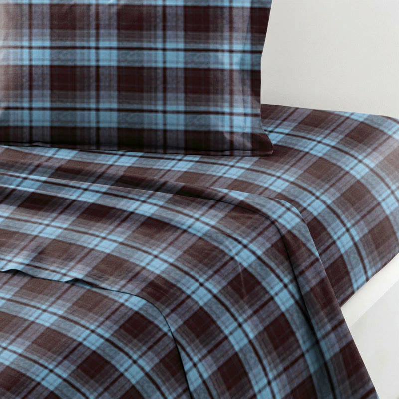 Set di biancheria da letto Singolo extra- XL a quadri classici per dormitorio - image 3