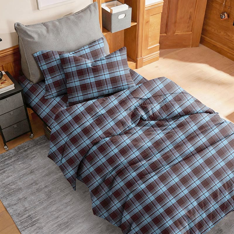Set di biancheria da letto Singolo extra- XL a quadri classici per dormitorio - image 1