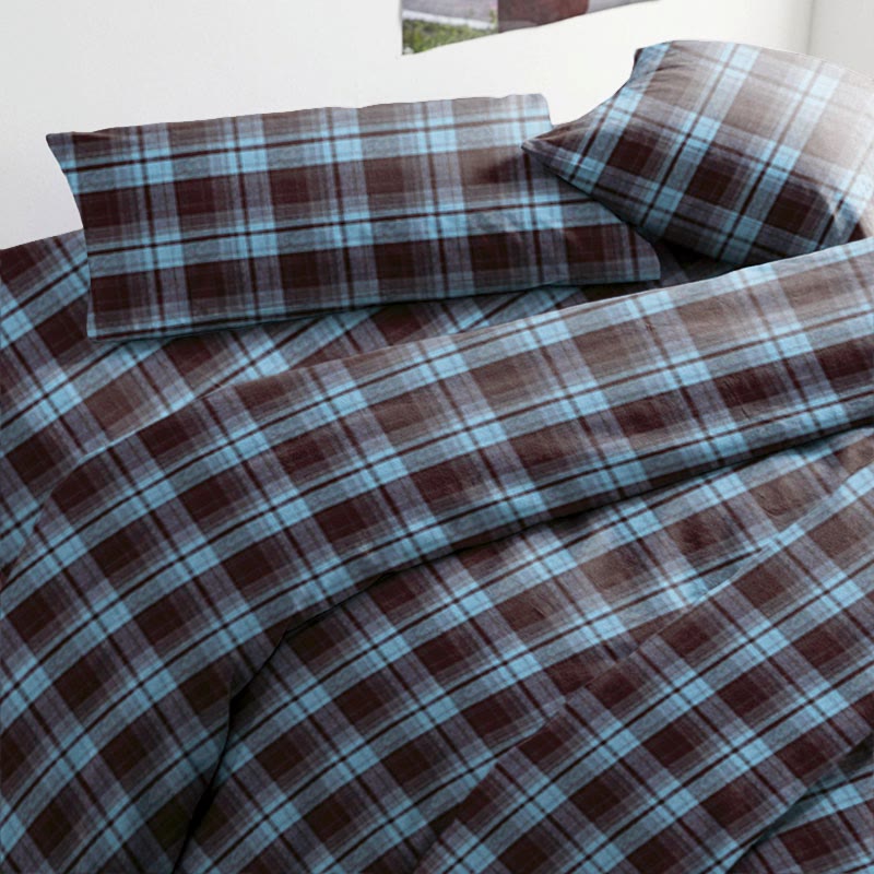 Set di biancheria da letto Singolo extra- XL a quadri classici per dormitorio - image 2