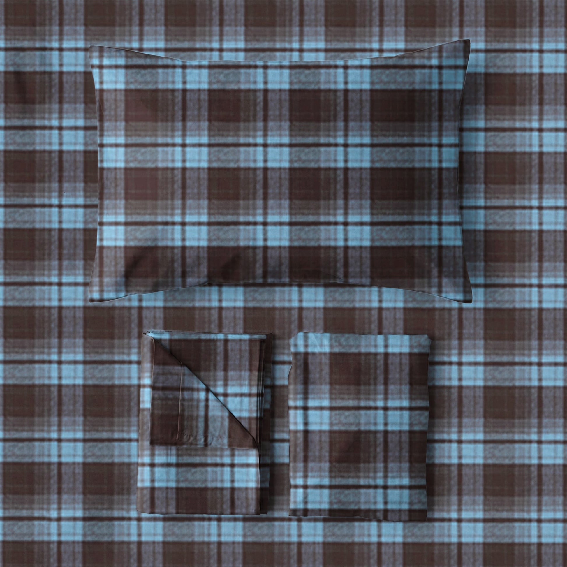 Set di biancheria da letto Singolo extra- XL a quadri classici per dormitorio - image 4