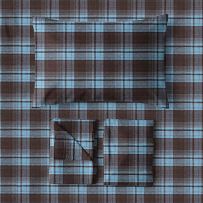 Set di biancheria da letto Singolo extra- XL a quadri classici per dormitorio - image 4
