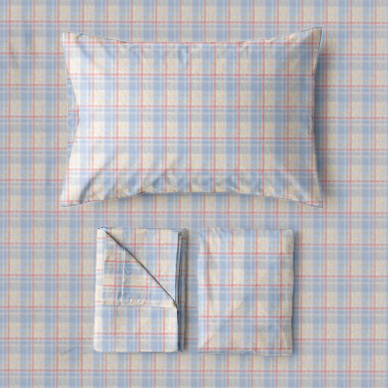 Set di biancheria da letto Singolo XL a quadretti pastello - image 5