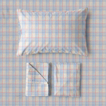 Set di biancheria da letto Singolo XL a quadretti pastello - image 5
