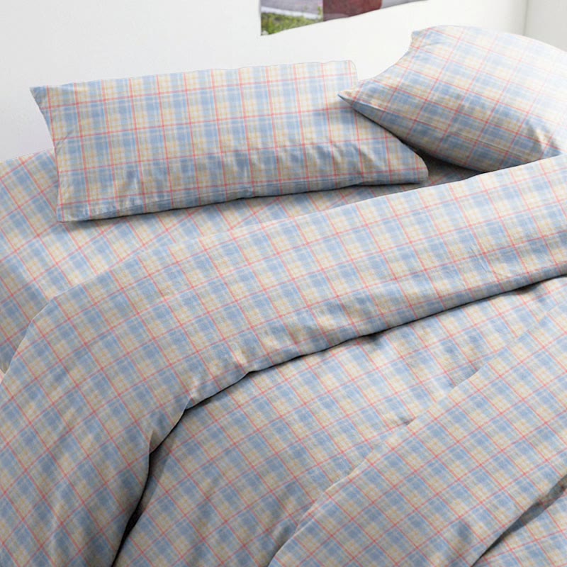 Set di biancheria da letto Singolo XL a quadretti pastello - image 3