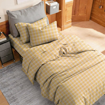 Set di biancheria da letto Singolo XL a quadretti pastello - image 8