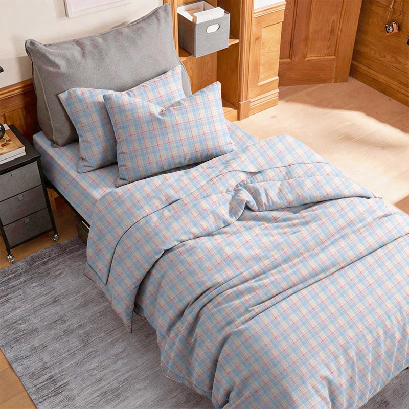 Set di biancheria da letto Singolo XL a quadretti pastello - image 2