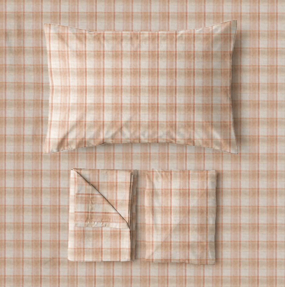Set di biancheria da letto Singolo XL a quadretti pastello - image 17