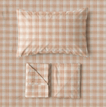 Set di biancheria da letto Singolo XL a quadretti pastello - image 17