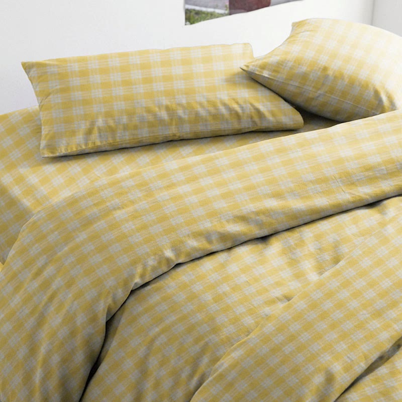 Set di biancheria da letto matrimoniale extra - XL a quadretti "Sunny Gingham" per dormitorio - image 4