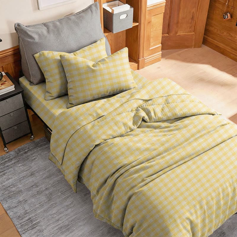 Set di biancheria da letto matrimoniale extra - XL a quadretti "Sunny Gingham" per dormitorio - image 2