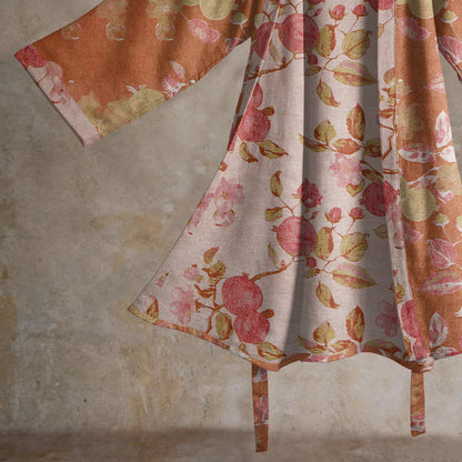 Kimono in cotone con stampa botanica di melograno - image 4