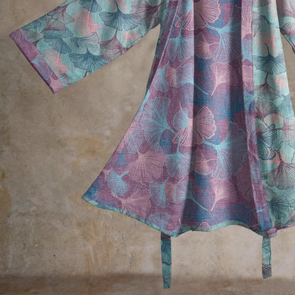Kimono in cotone con foglie di ginkgo da sogno - image 4