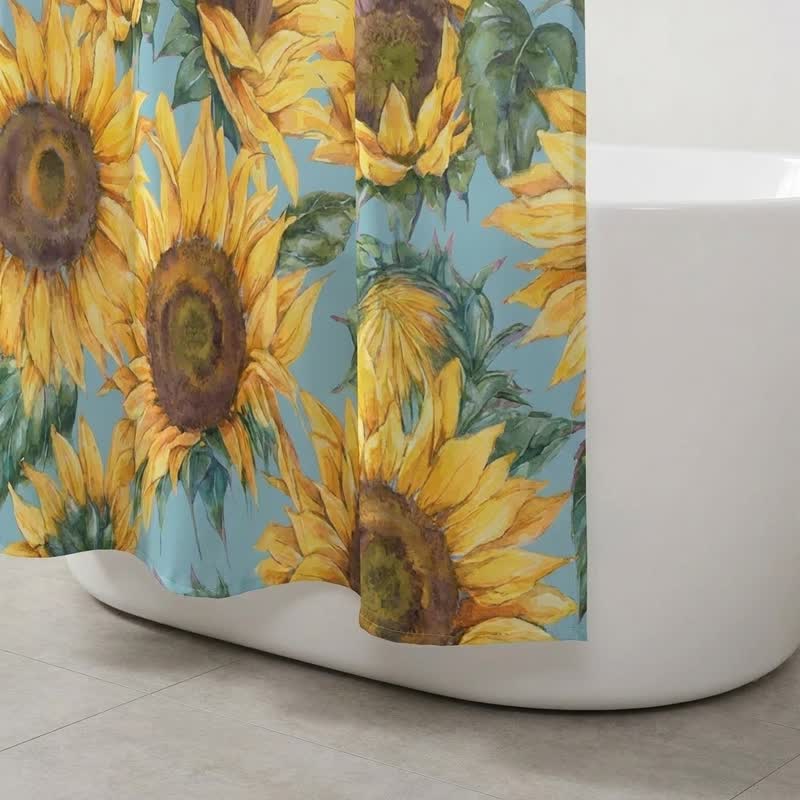 Tenda da doccia impermeabile con girasoli nordici - image 3