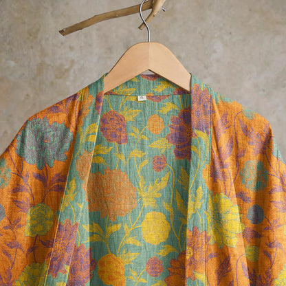 Accappatoio vintage in cotone con stampa floreale - image 2