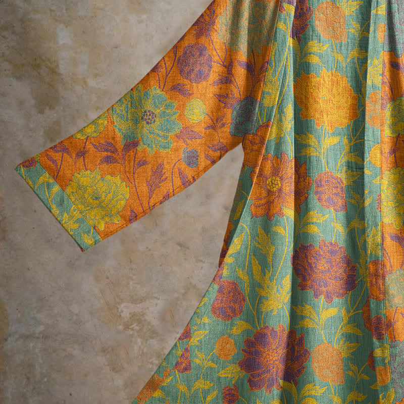 Accappatoio vintage in cotone con stampa floreale - image 3