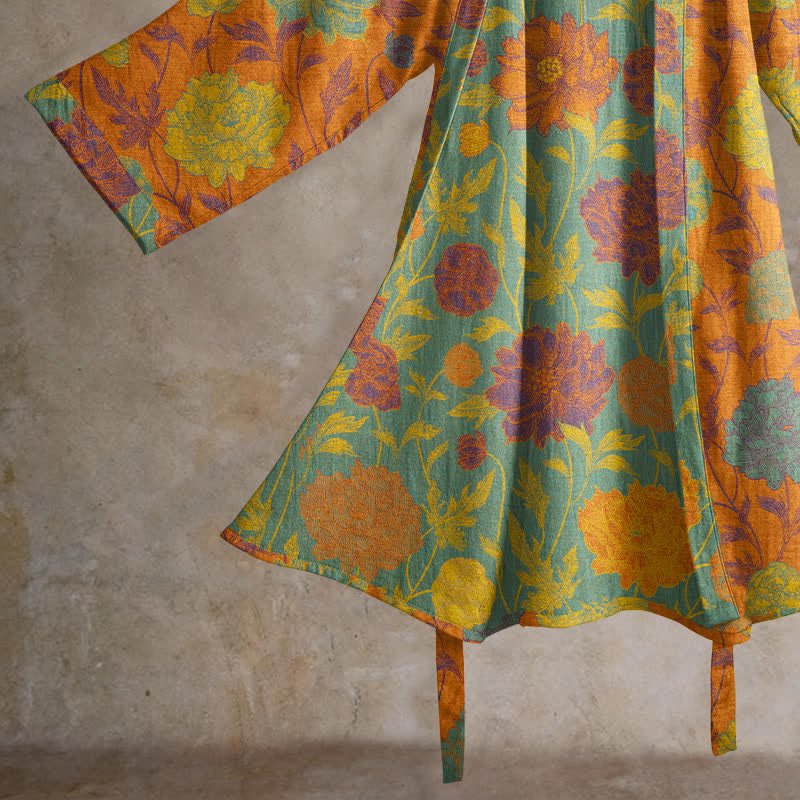 Accappatoio vintage in cotone con stampa floreale - image 4