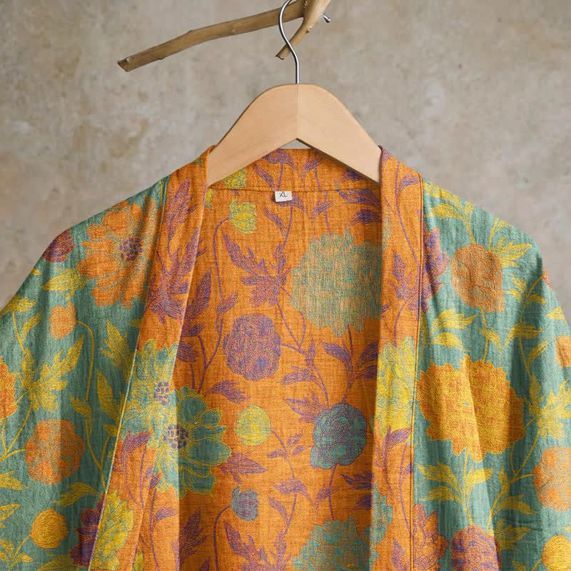 Accappatoio vintage in cotone con stampa floreale - image 7