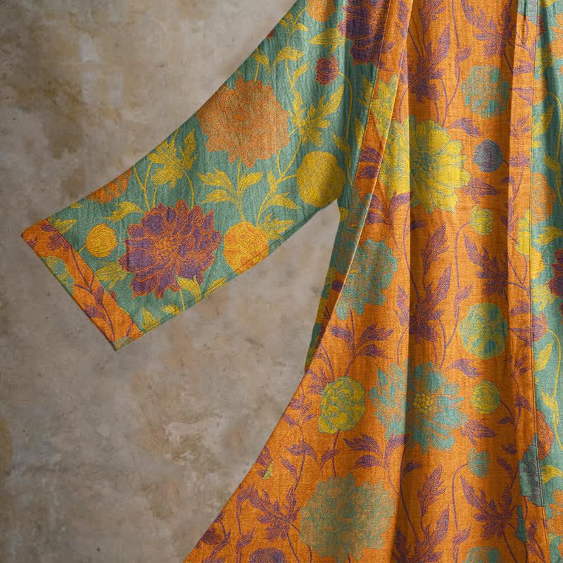 Accappatoio vintage in cotone con stampa floreale - image 8