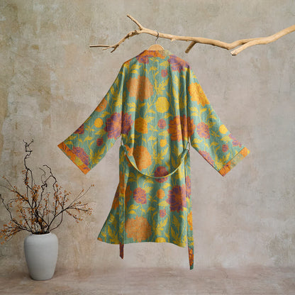 Accappatoio vintage in cotone con stampa floreale - image 6