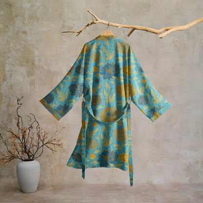 Accappatoio vintage in cotone con stampa floreale - image 11