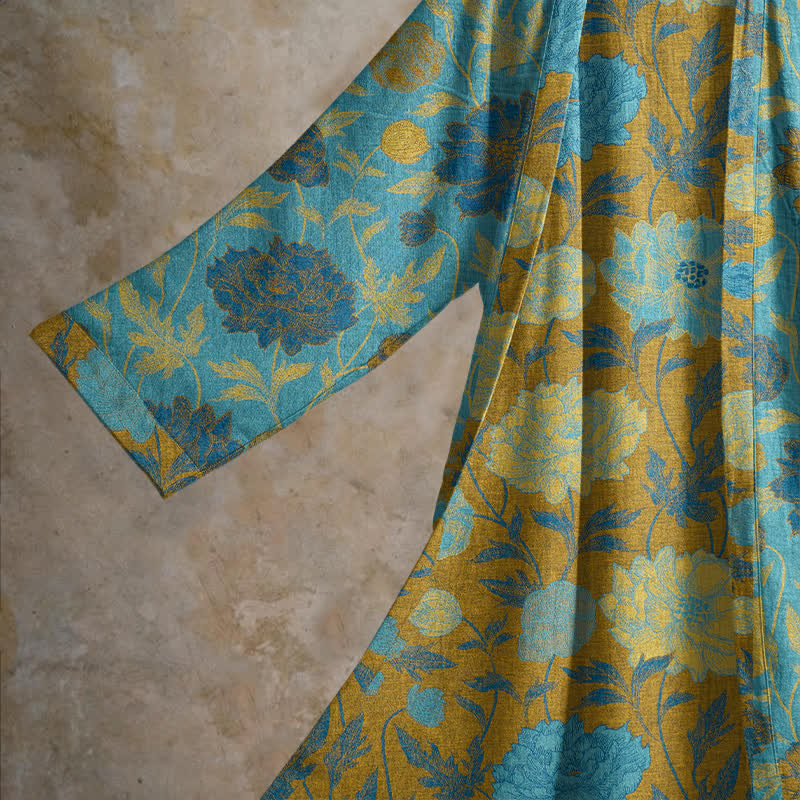 Accappatoio vintage in cotone con stampa floreale - image 13