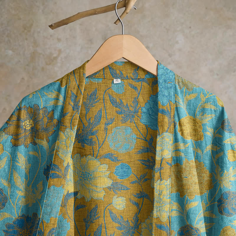 Accappatoio vintage in cotone con stampa floreale - image 12