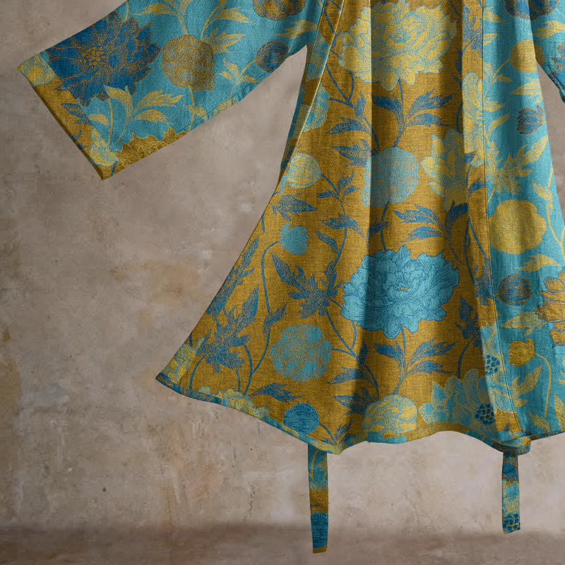 Accappatoio vintage in cotone con stampa floreale - image 14
