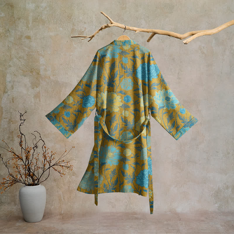 Accappatoio vintage in cotone con stampa floreale - image 16